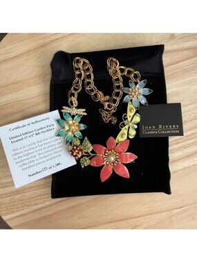 Joan Rivers Classics Collection Garden Party Gold-Tone Enamel Necklace W/ Floral